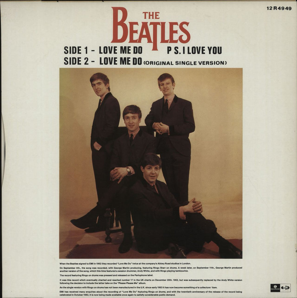 The Beatles Love Me Do + Sleeve UK 12" vinyl single (12 inch record / Maxi-single)