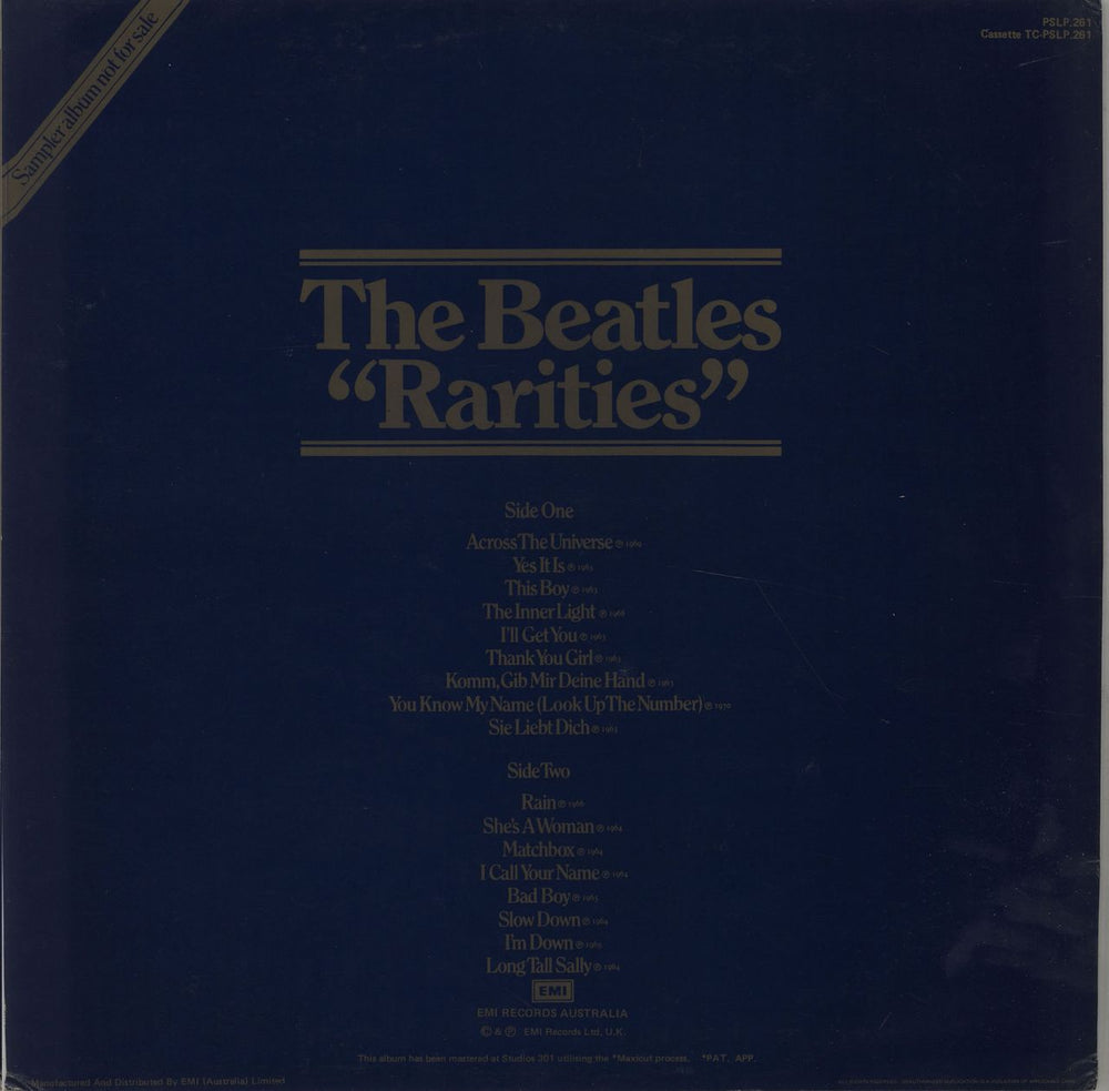 The Beatles Rarites Australian Promo vinyl LP album (LP record) BTLLPRA674262