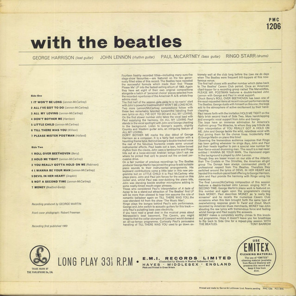 The Beatles With The Beatles - 1st - VG - G&L Sleeve UK vinyl LP album (LP record)