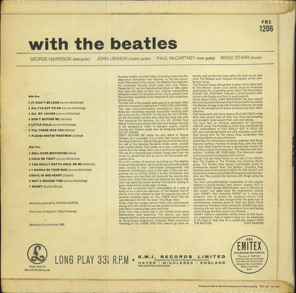 The Beatles With The Beatles - 2nd - EX UK vinyl LP album (LP record)