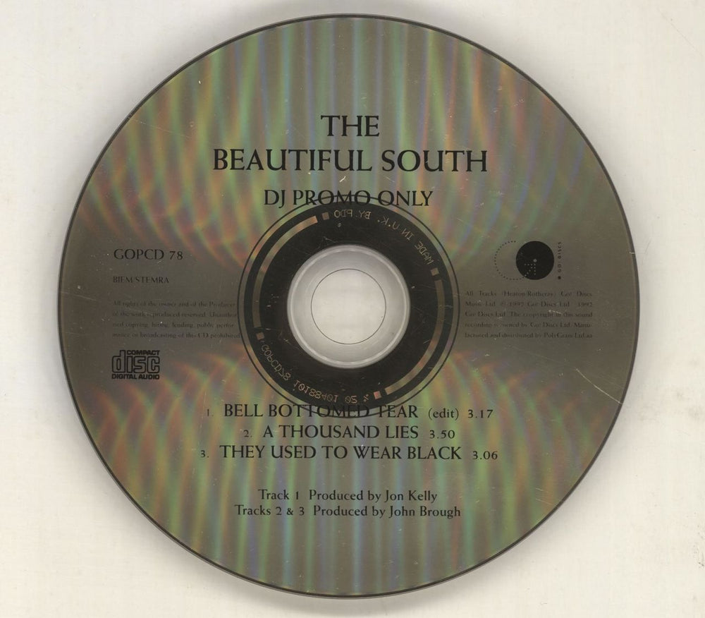 The Beautiful South Bell Bottomed Tear UK Promo 2-CD single set (Double CD single)