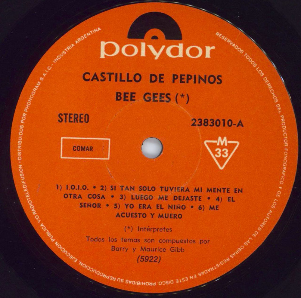 The Bee Gees Castillo De Pepinos Argentinean vinyl LP album (LP record) BGELPCA806635