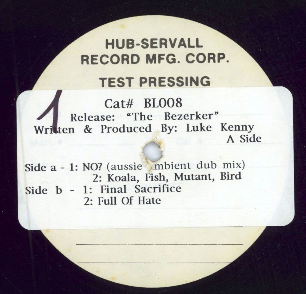 The Berzerker No? - Test Pressing US vinyl LP album (LP record) BL008