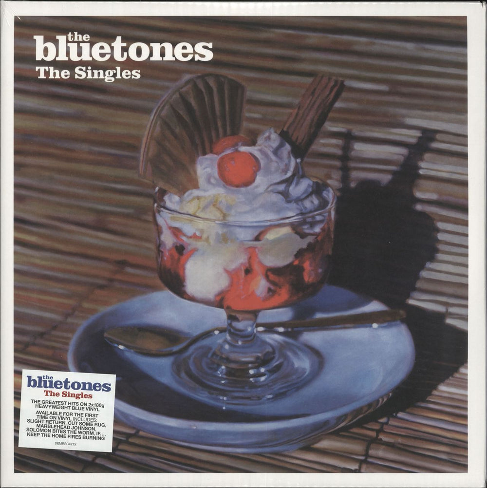 The Bluetones The Singles - 180gm Blue Vinyl + Signed Print UK 2-LP vinyl record set (Double LP Album) DEMREC421X