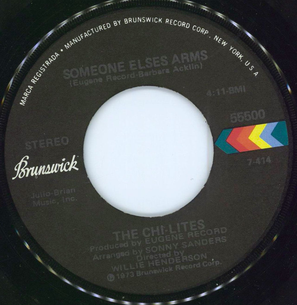 The Chi-Lites Stoned Out Of My Mind US 7" vinyl single (7 inch record / 45)