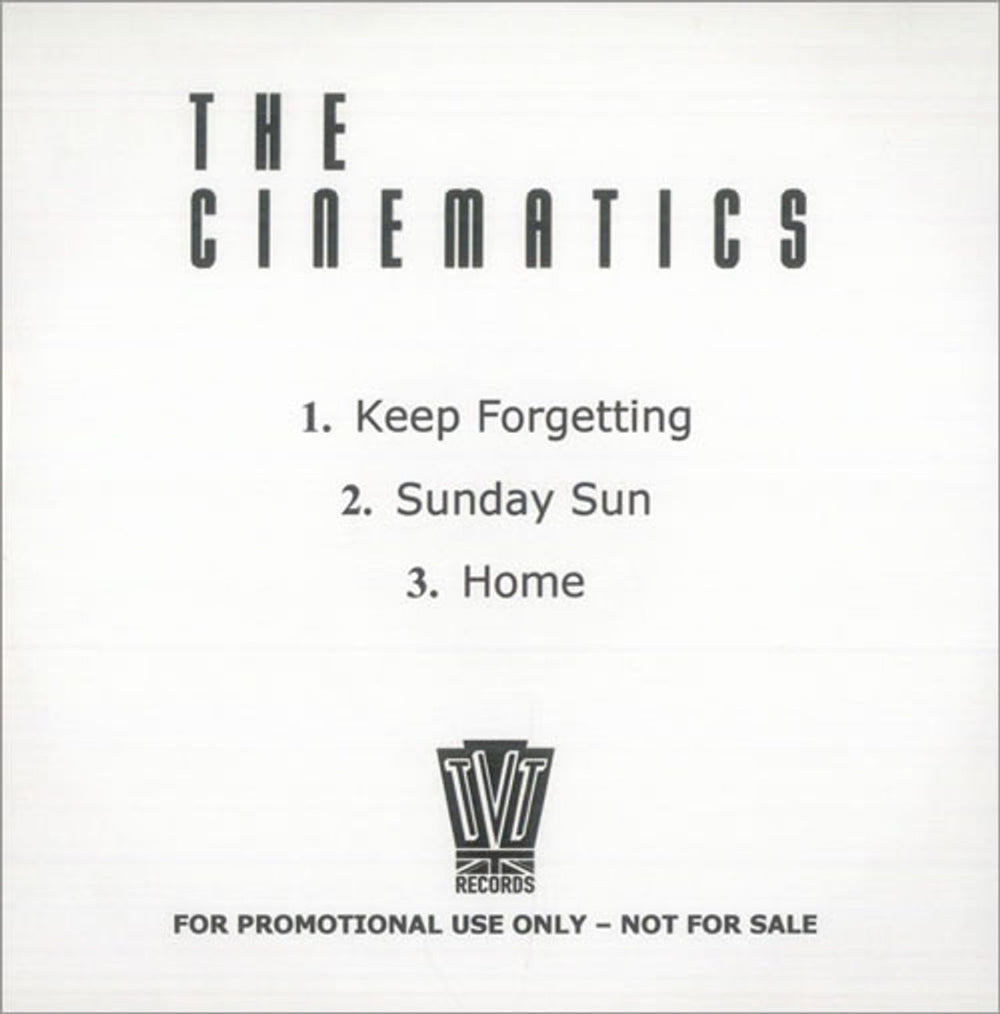 The Cinematics Keep Forgetting UK Promo CD-R acetate CD-R ACETATE