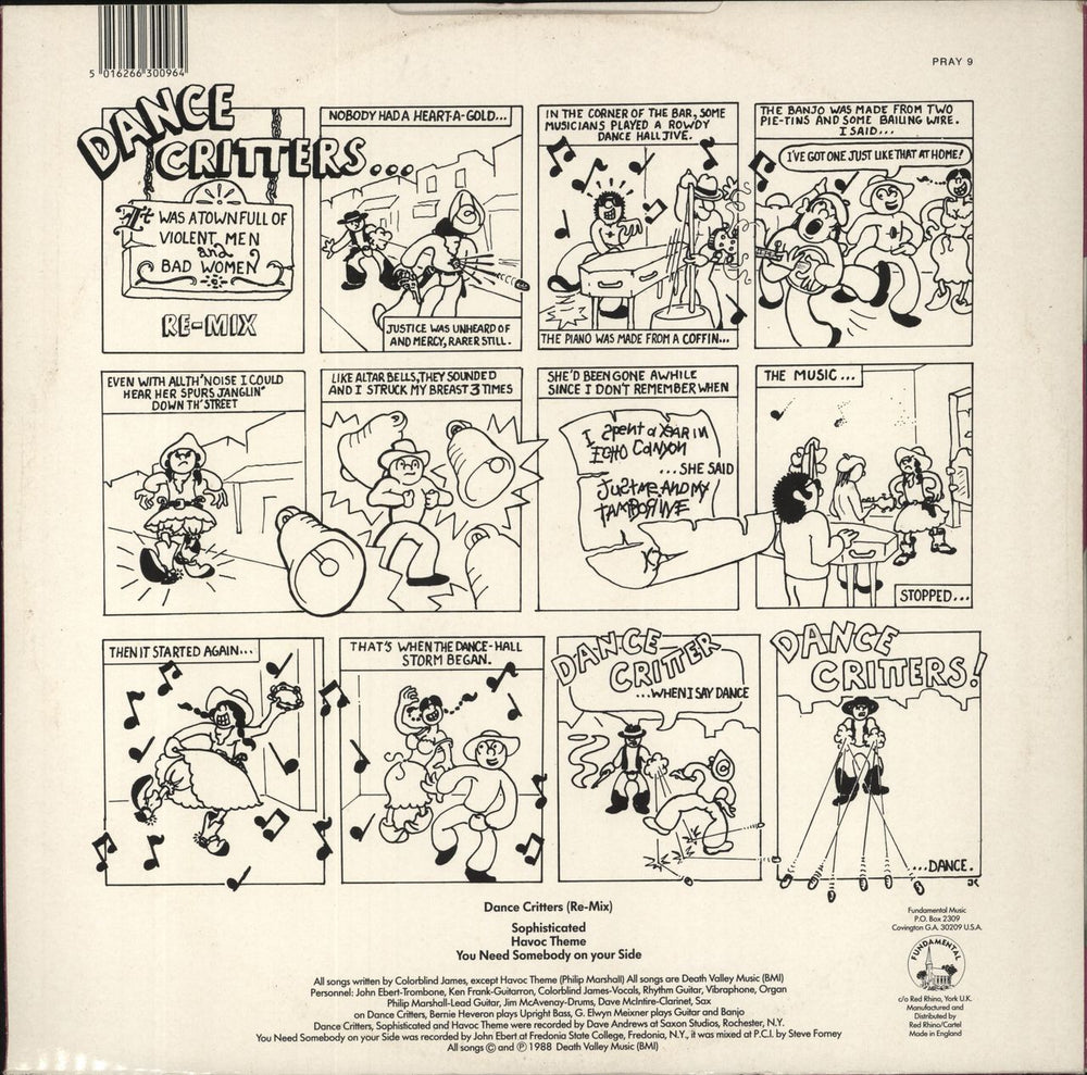 The Colorblind James Experience Dance Critters [Re-Mix] UK 12" vinyl single (12 inch record / Maxi-single) 5016266300964