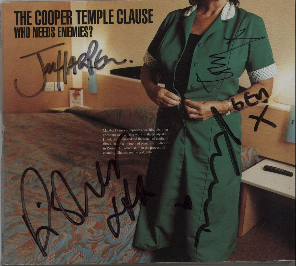 The Cooper Temple Clause Who Needs Enemies? - Autographed UK CD single (CD5 / 5") MORNING23