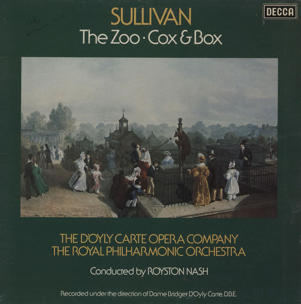 The D'Oyly Carte Opera Company The Zoo / Cox & Box UK vinyl LP album (LP record) TXS128