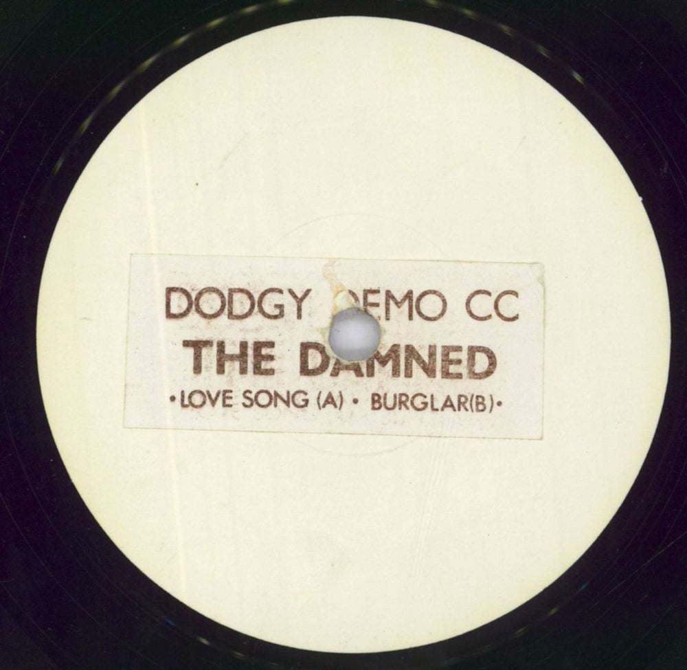 The Damned Dodgy Demo UK Promo 7" vinyl single (7 inch record / 45) SGS-105