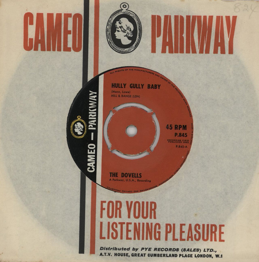 The Dovells Hully Gully Baby UK 7" vinyl single (7 inch record / 45) P.845