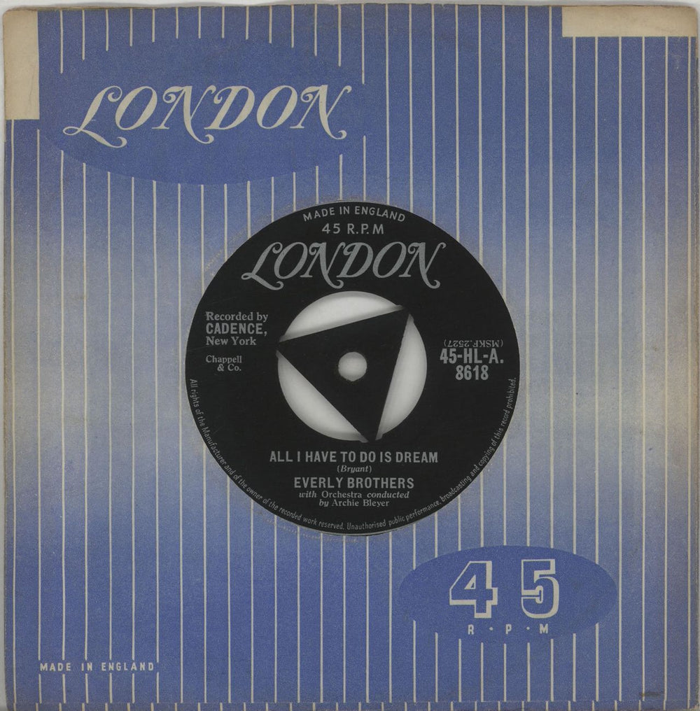 The Everly Brothers All I Have To Do Is Dream - 1st UK 7" vinyl single (7 inch record / 45) 45-HL-A.8618