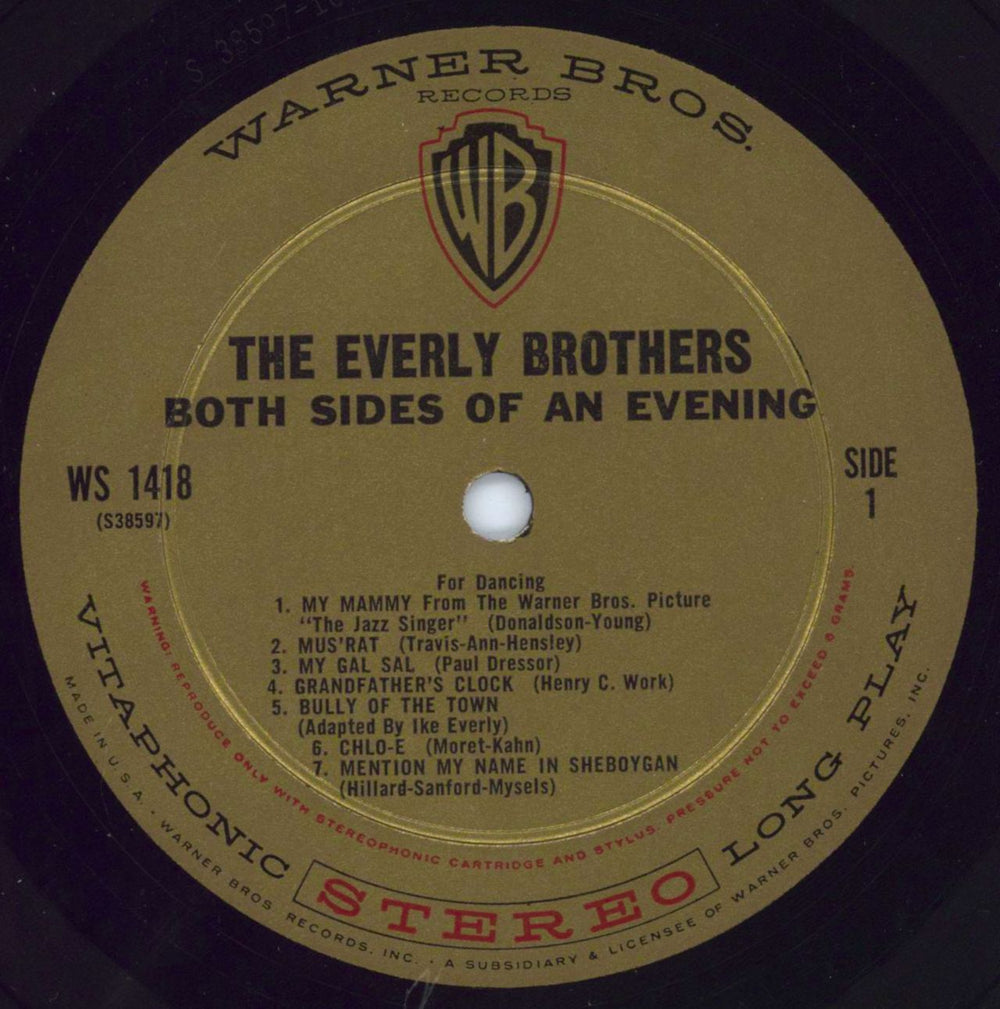 The Everly Brothers Both Sides Of An Evening US vinyl LP album (LP record) EBRLPBO719377