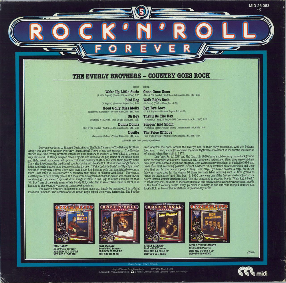 The Everly Brothers Rock'n'Roll Forever German vinyl LP album (LP record)