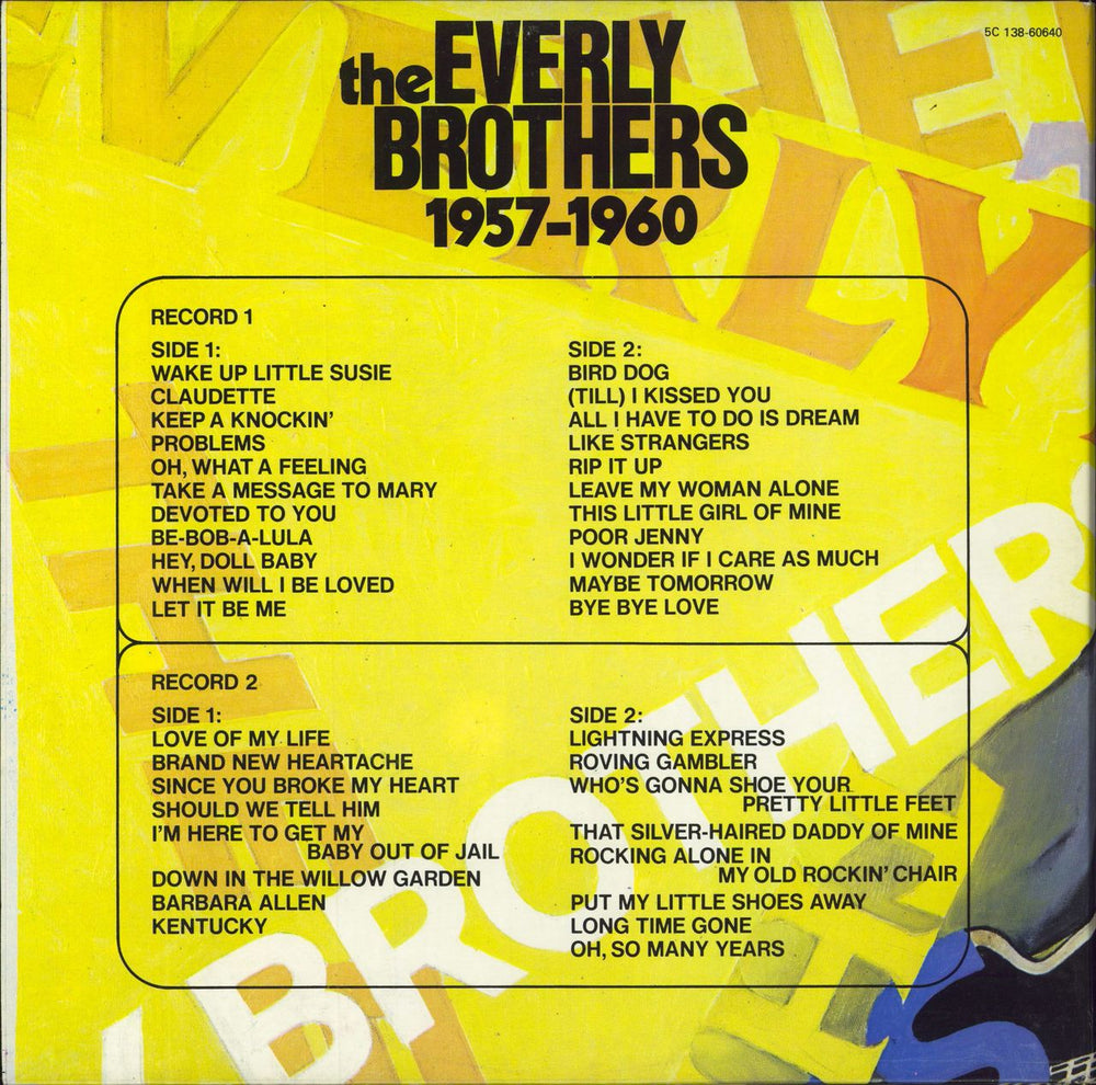 The Everly Brothers The Everly Brothers 1957-1960 Dutch 2-LP vinyl record set (Double LP Album)