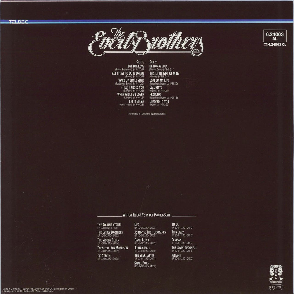 The Everly Brothers The Everly Brothers German vinyl LP album (LP record)