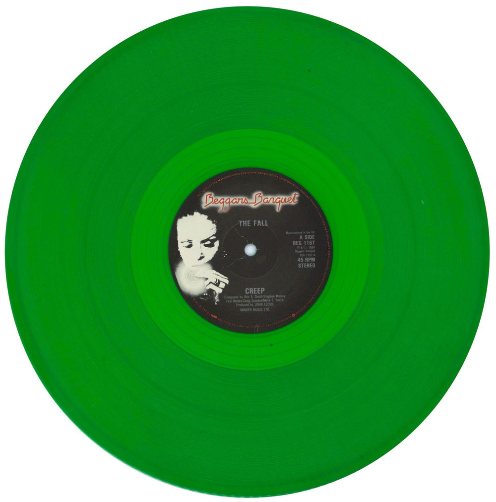 The Fall C.R.E.E.P. - Green vinyl UK 12" vinyl single (12 inch record / Maxi-single) FLL12CR710418