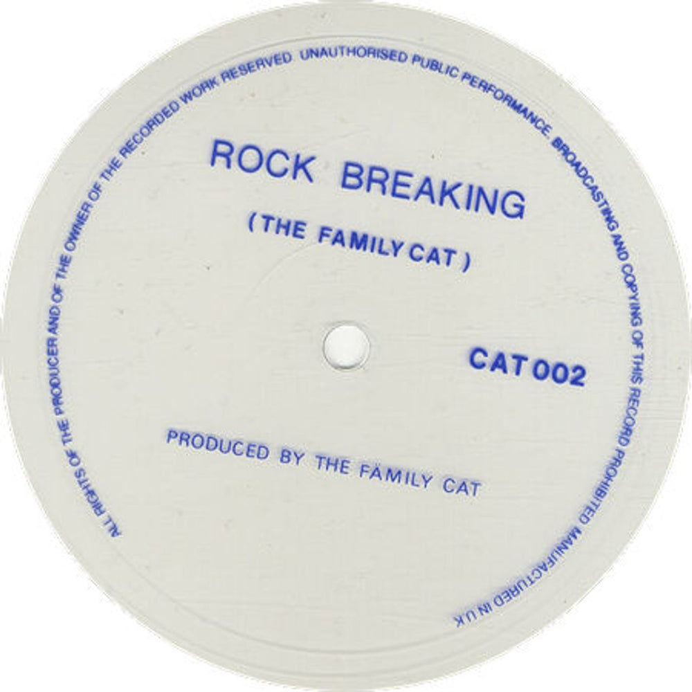 The Family Cat Rock Breaking - clear flexi UK Promo 7" vinyl single (7 inch record / 45) CAT002