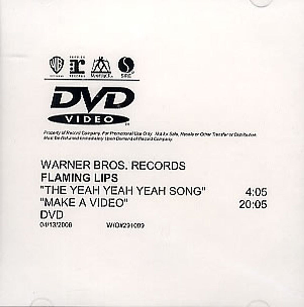 The Flaming Lips The Yeah Yeah Yeah Song US Promo promo DVD-R DVD-R ACETATE