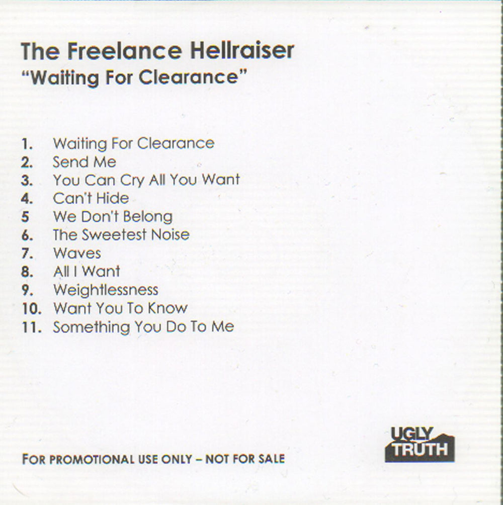 The Freelance Hellraiser Waiting For Clearance UK Promo CD-R acetate CD-R