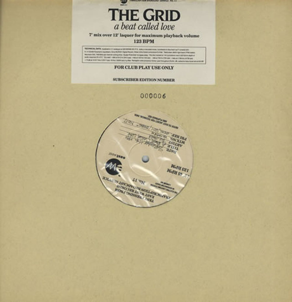 The Grid A Beat Called Love - DJ Edition - Sealed UK 12" vinyl single (12 inch record / Maxi-single) YZ498W