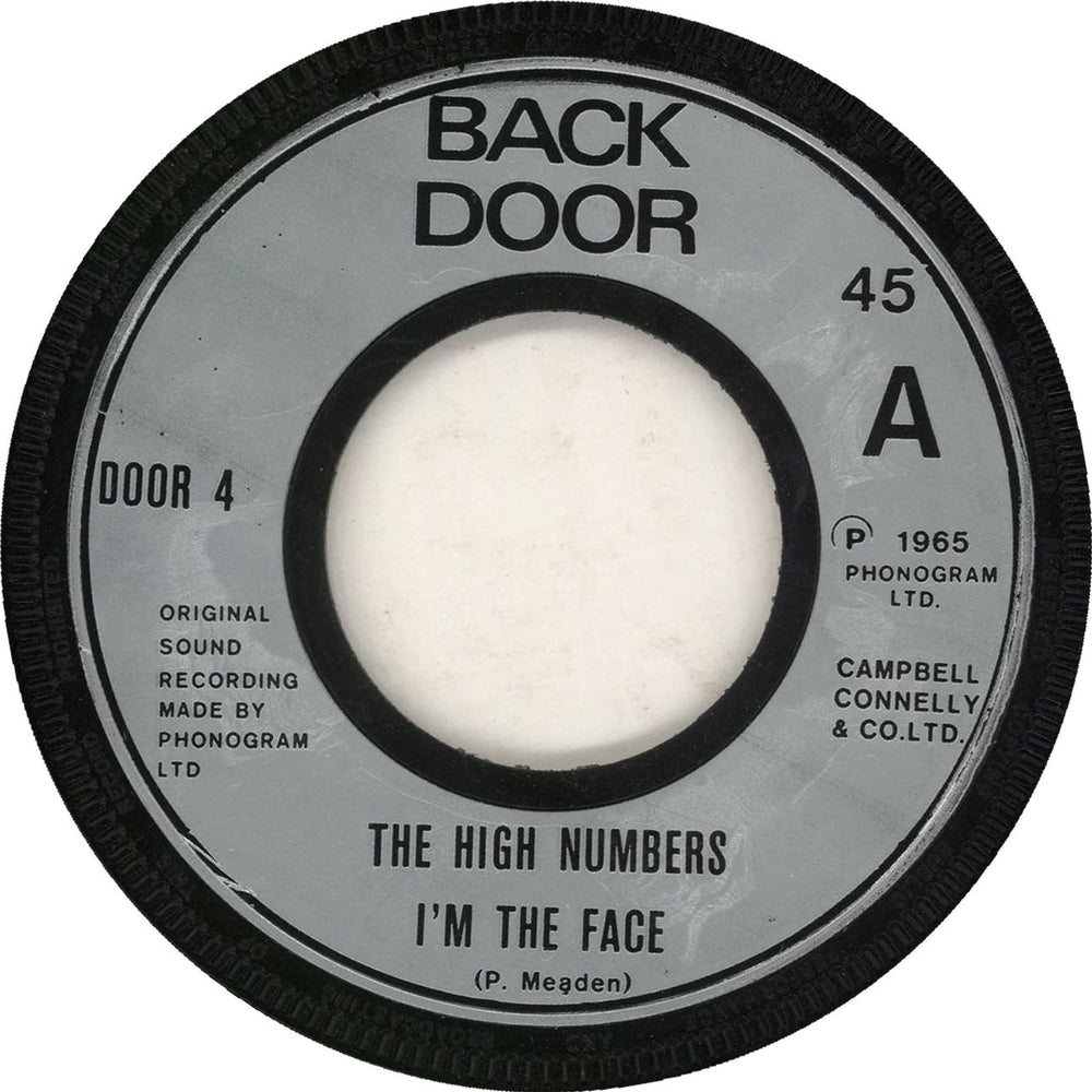 The High Numbers I'm The Face - wide UK 7" vinyl single (7 inch record / 45) DOOR4