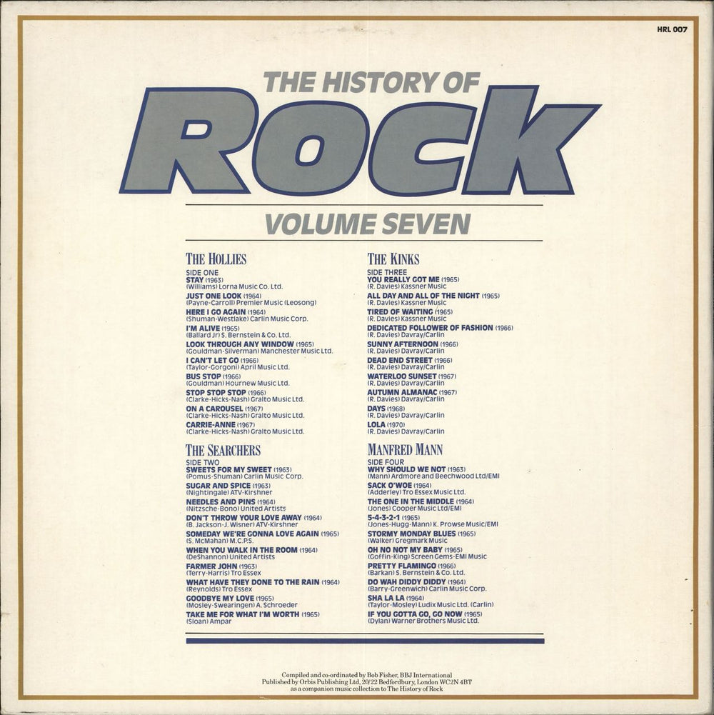 The History Of Rock The History Of Rock Volume Seven UK 2-LP vinyl record set (Double LP Album)