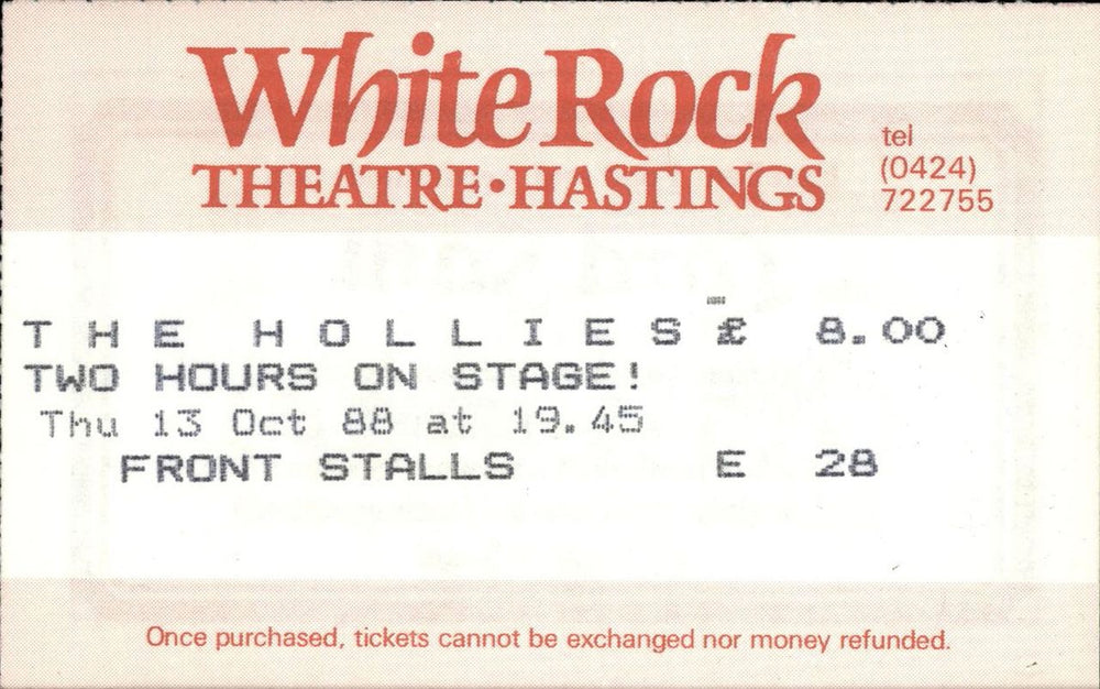 The Hollies The Hollies + Ticket Stub & Flyer UK tour programme HLLTRTH689400