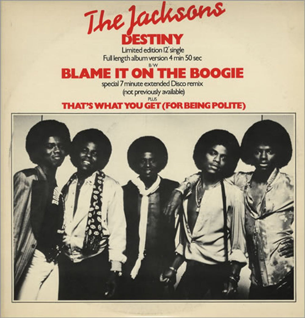 The Jackson Five Destiny UK 12" vinyl single (12 inch record / Maxi-single) 12-6983