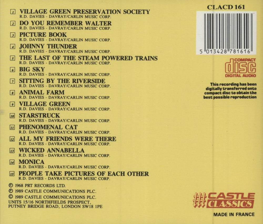 The Kinks The Kinks Are The Village Green Preservation Society UK CD album (CDLP)