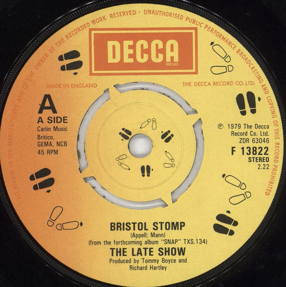 The Late Show The Bristol Stomp UK 7" vinyl single (7 inch record / 45)