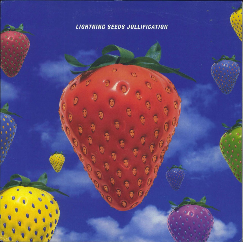 The Lightning Seeds Jollification - Red Vinyl + 7" - EX UK vinyl LP album (LP record) 19075962241