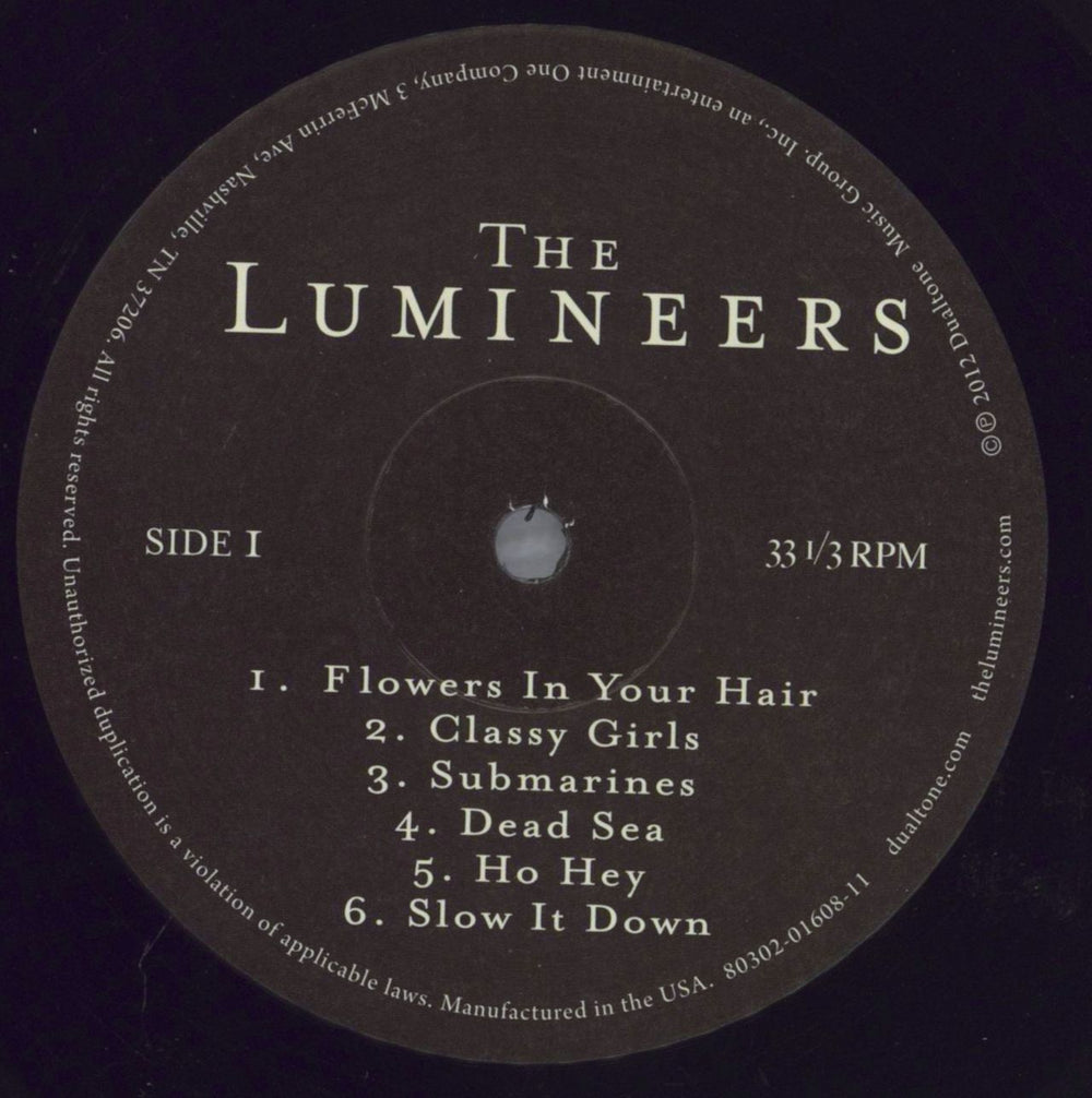 The Lumineers The Lumineers US vinyl LP album (LP record) W7ILPTH823762