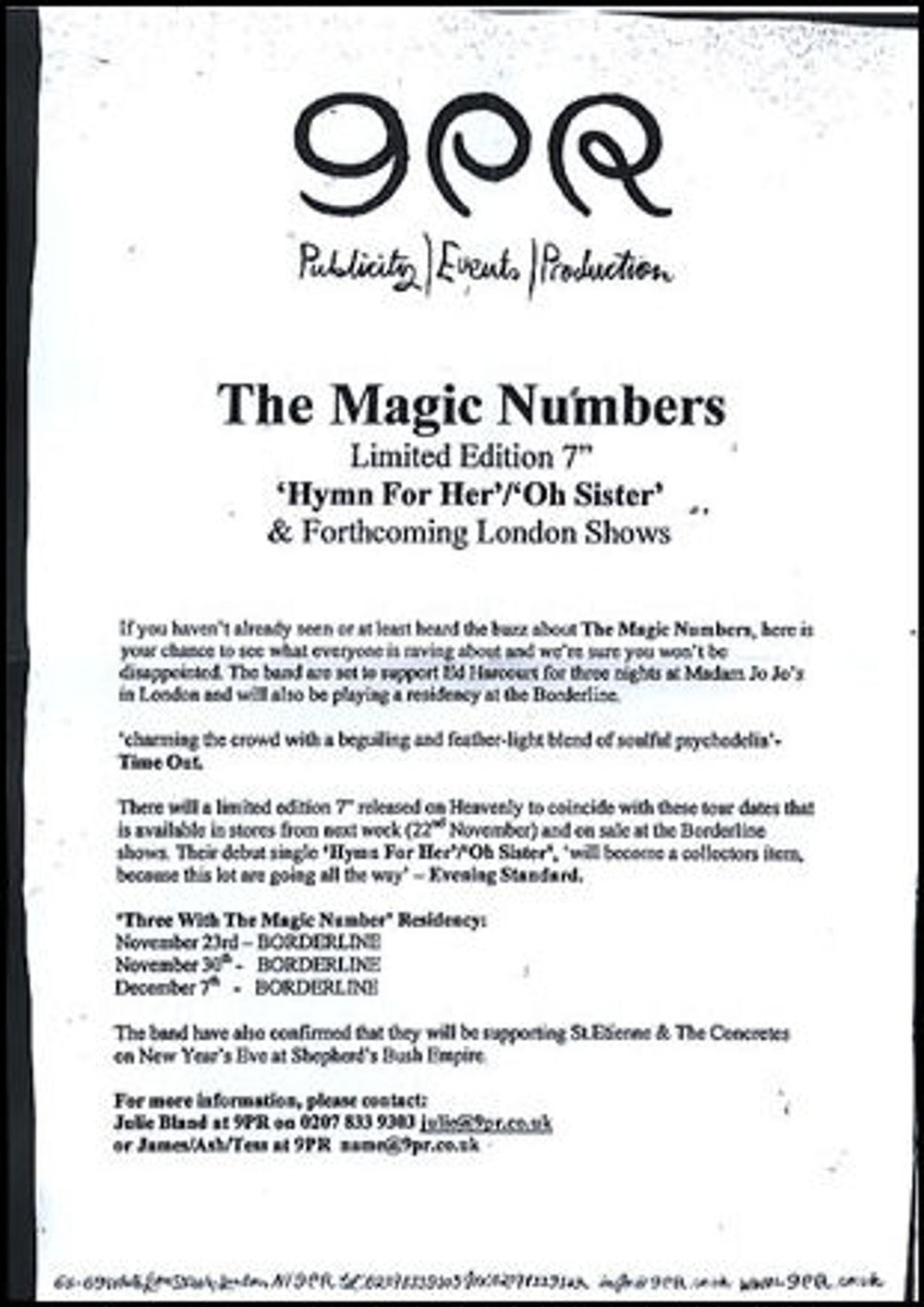 The Magic Numbers Hymn For Her UK 7" vinyl single (7 inch record / 45) TM807HY349737