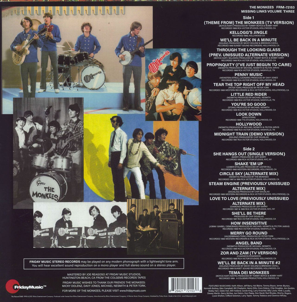 The Monkees Missing Links Three - RSD - Blue Vinyl US vinyl LP album (LP record) 829421721536