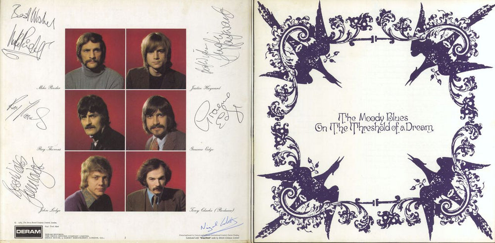 The Moody Blues On The Threshold Of A Dream - Autographed UK vinyl LP album (LP record)