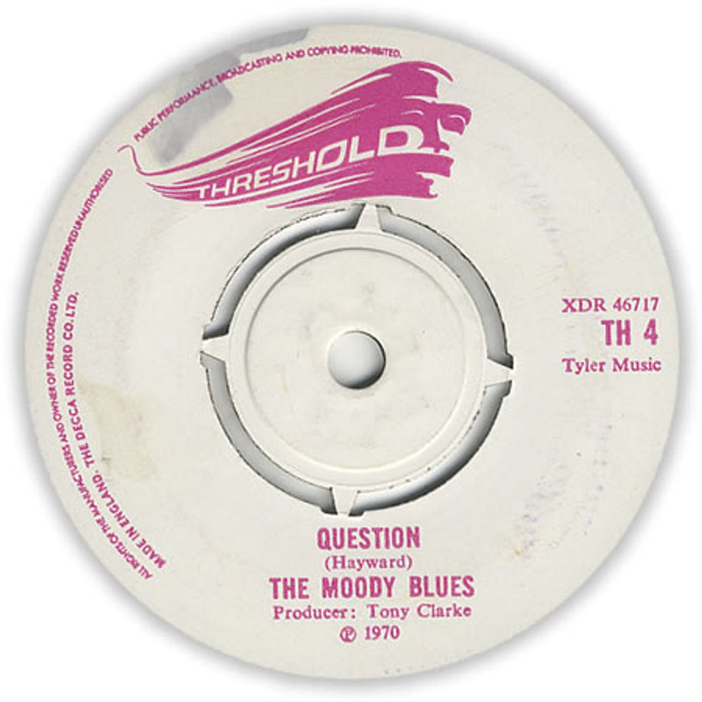 The Moody Blues Question - 1st UK 7" vinyl single (7 inch record / 45) TH4