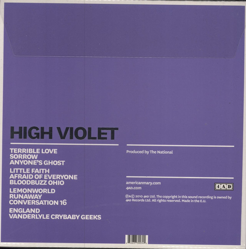 The National High Violet - Violet Vinyl UK 2-LP vinyl record set (Double LP Album) TN32LHI506009