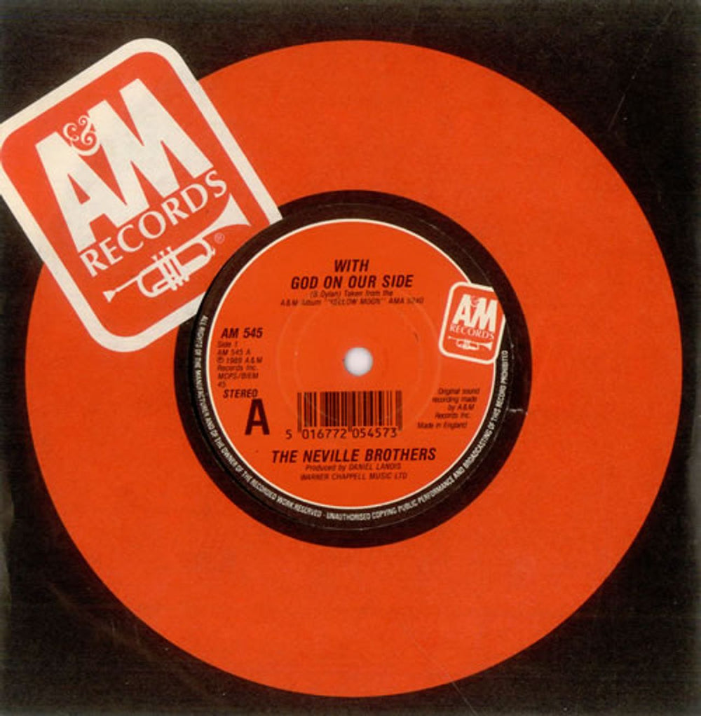 The Neville Brothers With God On Our Side - Paper Label UK 7" vinyl single (7 inch record / 45) AM545