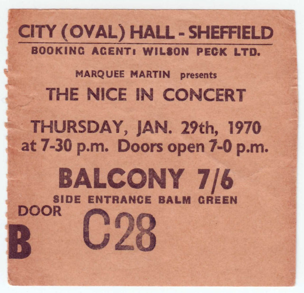 The Nice The Nice In Concert + Ticket Stub UK tour programme NCETRTH785740