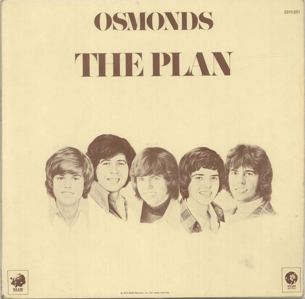 The Osmonds The Plan - laminated p/s UK vinyl LP album (LP record) 2315251