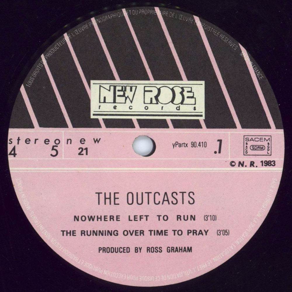 The Outcasts Nowhere Left To Run French 12" vinyl single (12 inch record / Maxi-single) OUS12NO782559