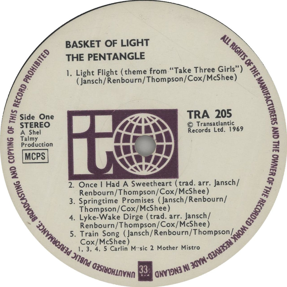 The Pentangle Basket Of Light - 1st UK vinyl LP album (LP record) PNTLPBA263383