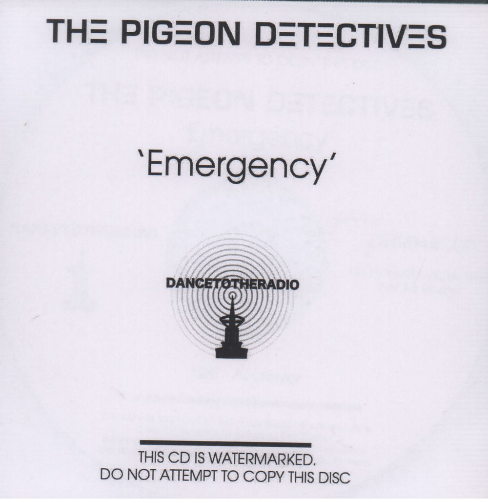 The Pigeon Detectives Emergency UK Promo CD-R acetate DTTR044CDP