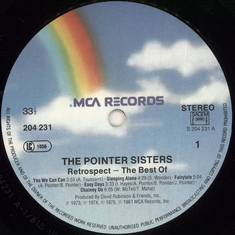 The Pointer Sisters Retrospect - The Best Of German vinyl LP album (LP record) TPSLPRE749713