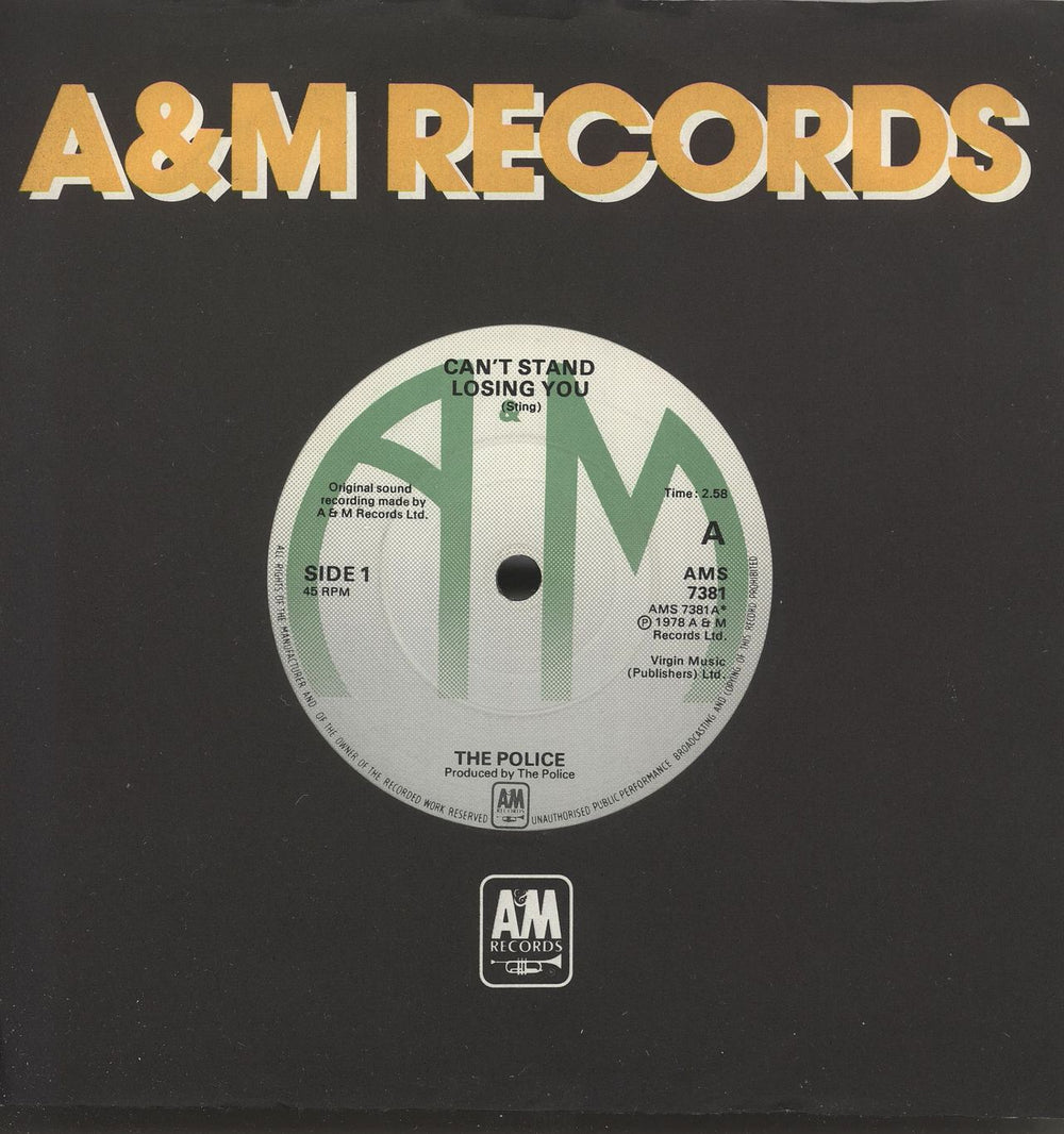 The Police Can't Stand Losing You - Incorrect Labels UK 7" vinyl single (7 inch record / 45) AMS7381