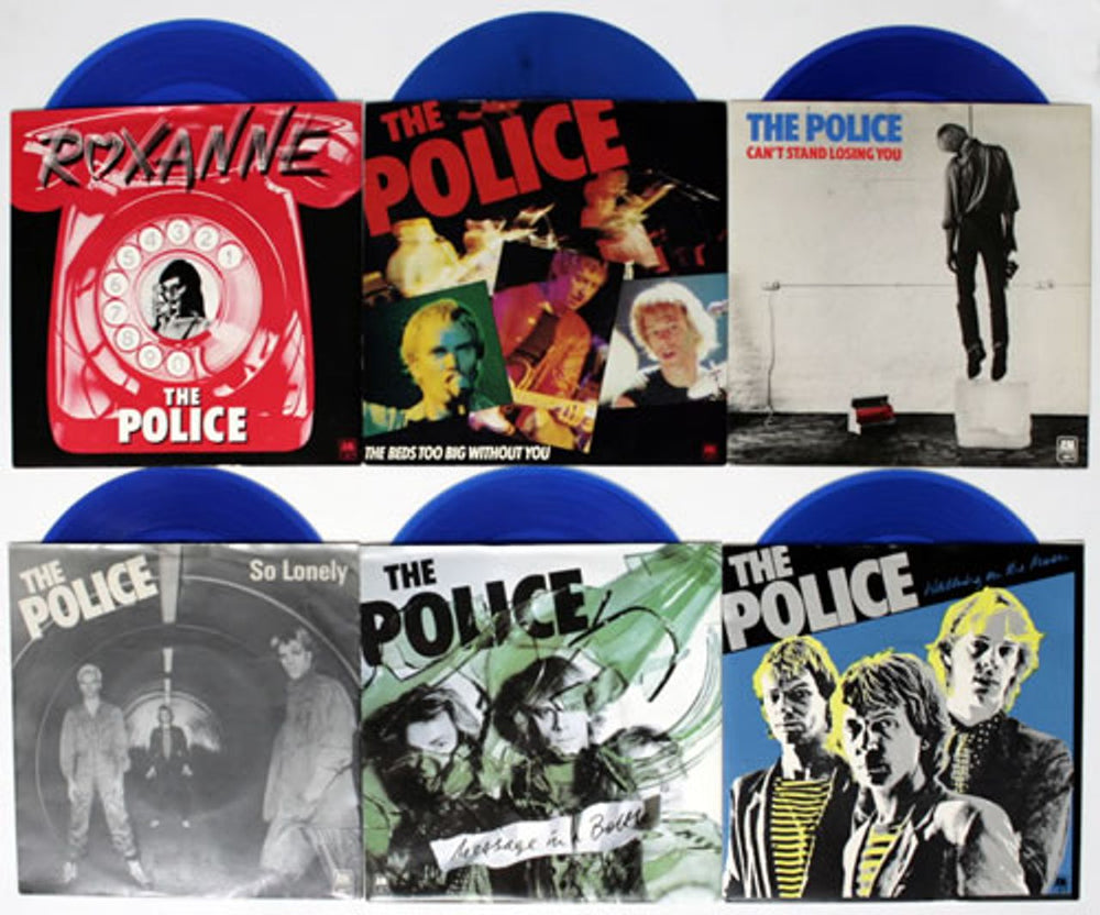 The Police Six Pack - Blue vinyl - EX UK 7" vinyl single (7 inch record / 45) AMPP6001