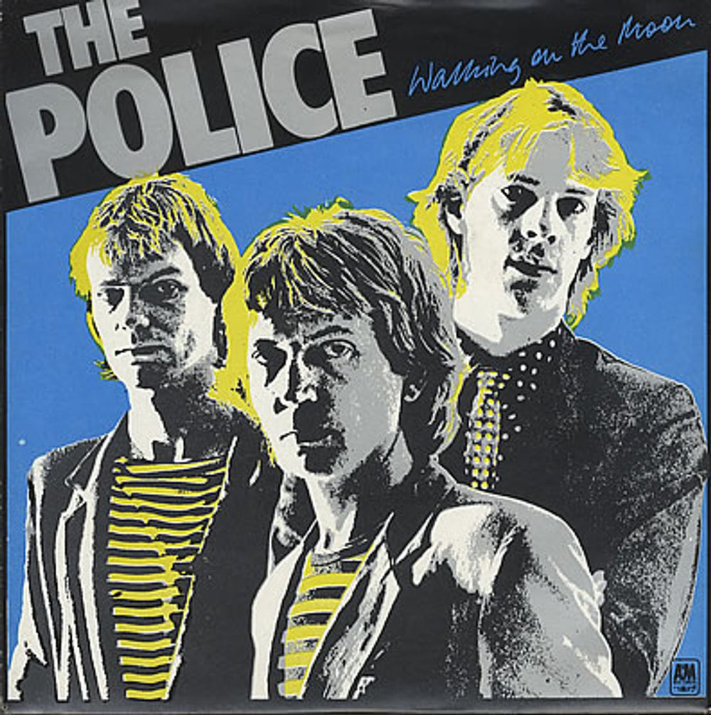 The Police Walking On The Moon - Blue vinyl + Lyric insert UK 7" vinyl single (7 inch record / 45) AMPP6001/C