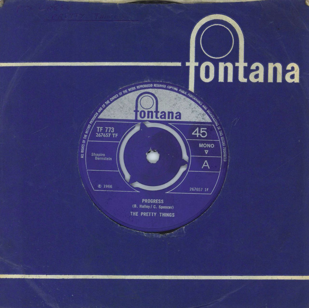 The Pretty Things Progress UK 7" vinyl single (7 inch record / 45) TF773