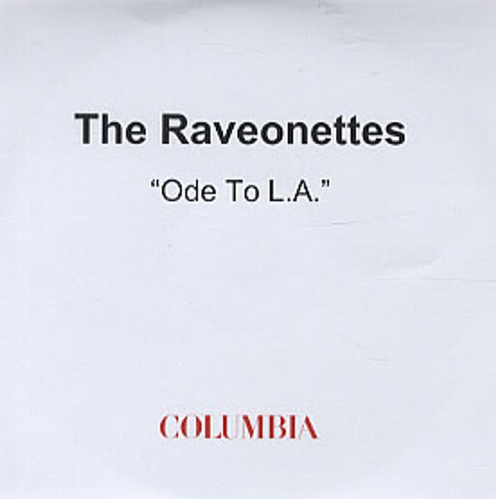 The Raveonettes Ode To L.A. UK Promo CD-R acetate CD-R ACETATE